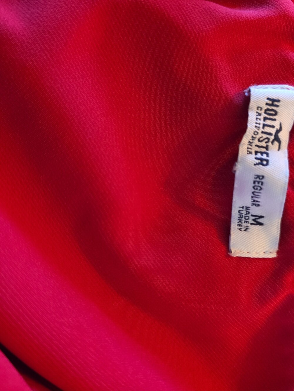 Hollister Red Corset Seam Puff Sleeve Mini Dress Side Zip Medium - Picture 6 of 6